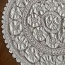 Vintage Round 60" crochet lace & crisp cotton insets tablecloth Image 6