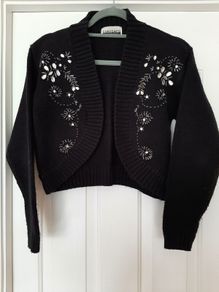 Vintage Black Embellished Shrug