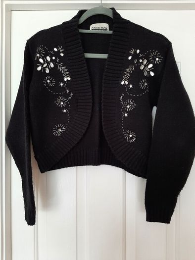 Vintage Black Embellished Shrug