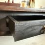 Hand-Restored Two Tone Satin Black Solid Wood Coffee Table Image 5