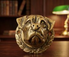 Vintage Solid Brass Bulldog Door Knocker
