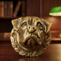 Vintage Solid Brass Bulldog Door Knocker