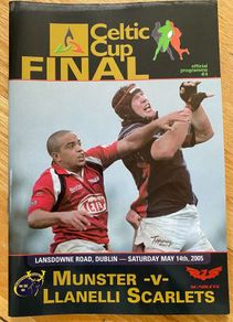 2005 Munster v Llanelli Scarlets - Celtic Cup Final Programme