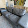3-Seater Dark Grey Faux Leather Sofa Image 4