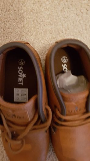 Brand new boys tan shoes