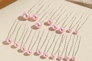 18 Pale Pink Pearl Hair Pins