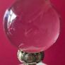 Crystal glass ball on metal lotus flower base. Image 2