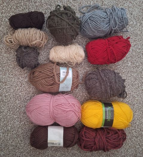 Bundle of Assorted Knitting Yarn Various Colors