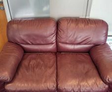 2 Burgundy Leather Sofas