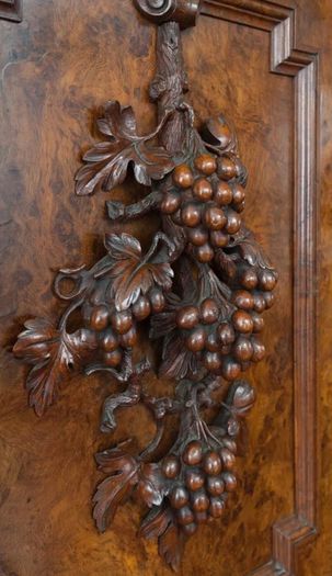 19th century Mahogany carving of summer fruits