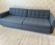 Ikea Landskrona 3-seat sofa-bed, Dark grey/wood sofa bed