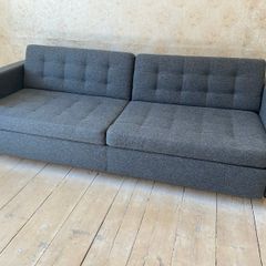 Ikea Landskrona 3-seat sofa-bed, Dark grey/wood sofa bed