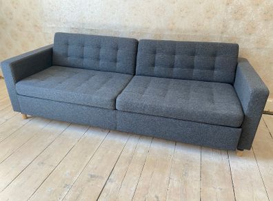 Ikea Landskrona 3-seat sofa-bed, Dark grey/wood sofa bed