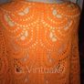 Orange handmade crocheted shawl Image 2