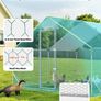 Large Metal Chicken Coop 3 x 3 x 2 m  Walk-in Chicken Run House with Waterproof Cover and Sturdy Frame Image 4