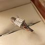 18ct white gold Diamond quad solitaire 4 claw size M original cost 1,795 Image 10