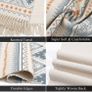 Runner Area Rug 60x130 cm Blue Cotton Area Rug Washable Woven Area Rugs with Tassels, Printed Indoor Area Rug Runners for Hallways, Kitchen, Modern Rugs for Living room, Bedroom, Laundry (FREE POSTAGE) Image 2