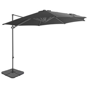Outdoor Umbrella with Portable Base Anthracite/Base Green