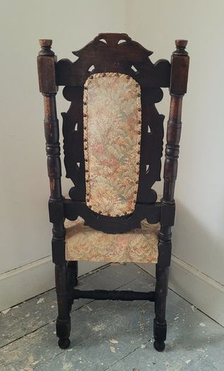 19th century carved oak jacobean chair