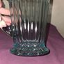 Art Deco Turquoise Aqua Pressed Glass Pitcher Image 6