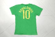 Brazil (XLB) 2006 Ronaldinho Tee Shirt Tshirt Jersey Vintage Retro Nike Jersey Brasil Soccer Football Retro Oldschool Youths CHilds Chilrdrens Girls Ladies Womans
