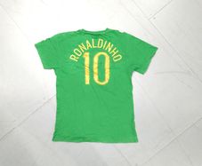 Brazil (XLB) 2006 Ronaldinho Tee Shirt Tshirt Jersey Vintage Retro Nike Jersey Brasil Soccer Football Retro Oldschool Youths CHilds Chilrdrens Girls Ladies Womans
