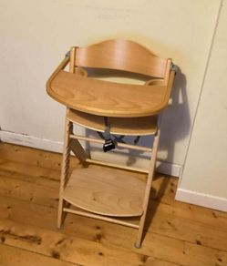 Wooden Baby High Chair with Removable Tray
