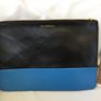 Medium Size  Fashionable Black and Blue Moss Copenhagen Twotone Leather Clutch Bag Image 6