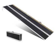 Wheelchair Ramp, 304.8 cm 363 kg Capacity, Non-Slip Aluminum Folding Threshold Ramp