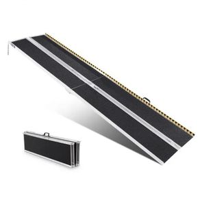 Wheelchair Ramp, 304.8 cm 363 kg Capacity, Non-Slip Aluminum Folding Threshold Ramp