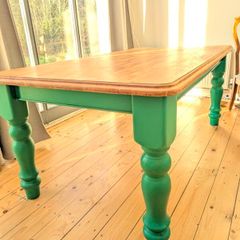Vintage Hardwood Country-Style Kitchen/Dining Room Table