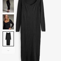 Black knit maternity dress