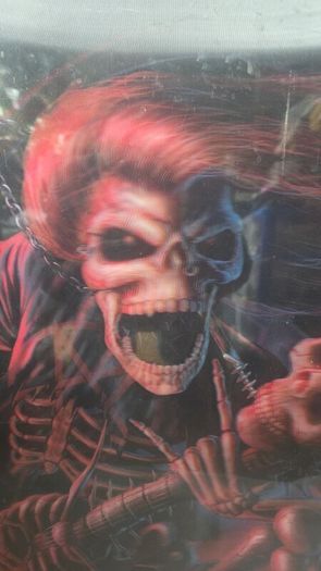 3D poster  "Bad to the Bone" by artist Andrew Dobell