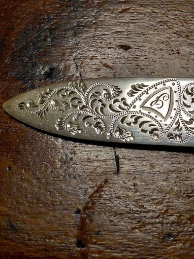 Antique Engraved Table Knives Set of 3