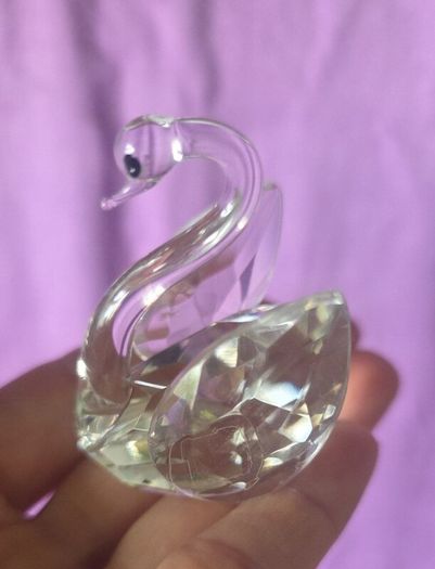 Crystal swan ornament