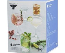 Cocktail Glasses Set, Drinks Glasses x 6