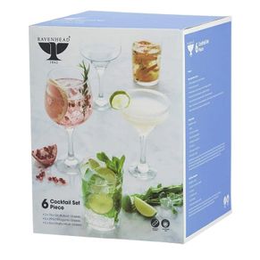 Cocktail Glasses Set, Drinks Glasses x 6