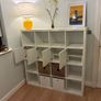 White Ikea Kallax 4x4 with 4 presses and 4 boxes Image 2