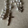 New in Box Rosary Beads Mother of Pearl Image 4