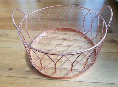 Copper colour metal basket excellent condition barely used