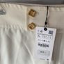 trousers Bnwt Zara cream barrel shape trousers size large Image 4