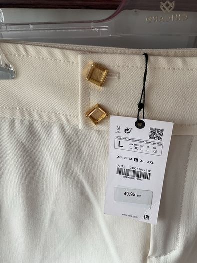 trousers Bnwt Zara cream barrel shape trousers size large