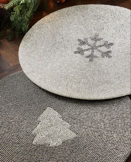 NEXT Silver Beaded PLacemats