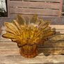 Mid Century Large Amber Color Handblown Vase Image 4