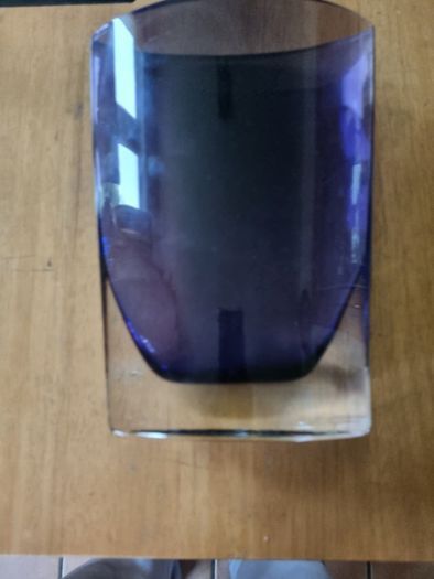Flat vase Polish artistic glassworks " Krosno"