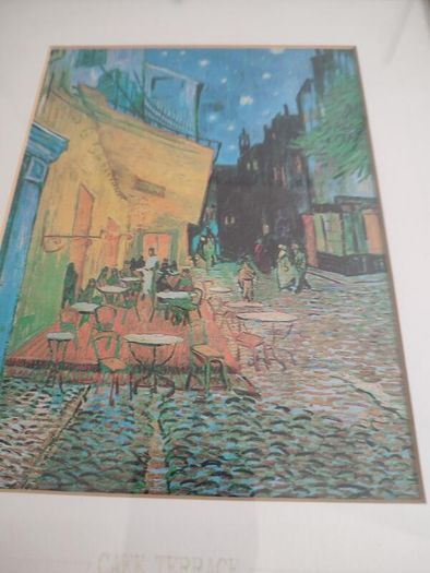 FRAMED PRINT Overstock Art Cafe Terrace At Night By Vincent Van Gogh