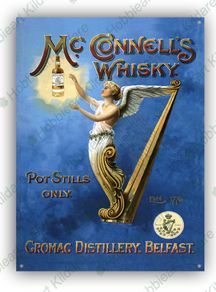 Mc Connell's Irish whiskey metal sign mancave wall sign