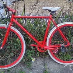 Red fixie bike