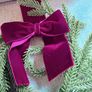 Mini 20cm diameter chair real feel wreath with exaggerated length burgundy ribbon Image 5
