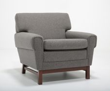 Vintage Grey Tweed Armchair, Sweden, 1960s.